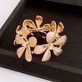 Vintage golden flower open bangle featuring detailed petals and crystal centers - Gold Hollow Grid Flower Bangle (64#)