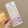 Set of 6 matte colorful oval hair clips for kids in yellow pink and purple tones - 51# Yellow + Light Purple + Pink - 6Pcs