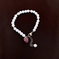Vintage irregular pearl bracelet featuring a purple strawberry pendant and golden beads - Fashion Pearl Purple Grape Pendant Style