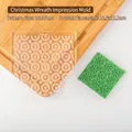 Acrylic Christmas wreath and snowflake texture stamp for clay and fondant projects - SY0149-Christmas Wreath