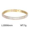 Elegant 200x6mm gold tennis bracelet with cubic zirconia and a secure clasp - Style C Clear Zirconia (KB165623-Z) / Gold