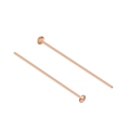 S925 sterling silver T-shape rose gold flat head pins for DIY jewelry making - 15mm / Rose Gold Plated