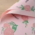 Pink waterproof flower wrapping paper with rose pattern and Love You lettering - Dreamy Rose / Light Pink