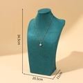 Dark green velvet necklace display mannequin stand with dimensions 34.5x20.5x11cm - H-Type 35cm Dark Green Velvet