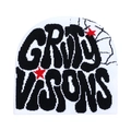 White knitted beanie with black artistic lettering and red star patterns on white background - 2-White with Black Letters