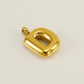 Chic gold bubble letter D pendant in stainless steel with a high-polished metallic finish - Letter D / Gold