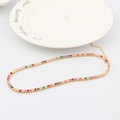 Bracelet tennis arc-en-ciel doré avec pierres zircons colorées sur céramique blanche - Zircon Carré Coloré (3*3mm) - Plaqué Or