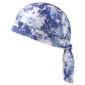 Detailed view of blue camouflage cycling bandana featuring breathable mesh and back straps - Blue White Abstract Tie-Dye Style(14#)