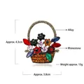 Creative flower basket brooch with colorful rhinestones in alloy finish for women coats - Flower Basket YNCP4215