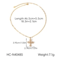 Detailed specs of the gold cross necklace showing size 1.55in by 1.07in and weight 7.1g - Cross Pendant with Classic Zirconia (HC-N40485)