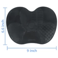 Black butterfly-shaped silicone makeup brush cleaning mat with size markings 6.6 x 9 inch - Large / Black