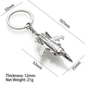 Fighter jet airplane model keychain in silver metal finish for aviation gift - X-527 Fighter Jet