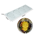 Skull shape silicone lace mold for baking, light grey mat with 235x87x5mm size guide - Skull