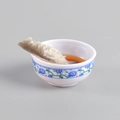 Miniature realistic fish model in blue and white porcelain bowl for desktop decor - Fish Soup