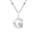 Silver stainless steel necklace featuring a textured letter G initial pendant for women - Letter G / Silver