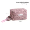 Deep pink leopard faux fur toiletry bag with heart charm and secure gold zipper closure - Pillow Shape / Deep Pink Pillow Bag
