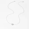 Collier avec pendentif cœur en acier inoxydable argenté poli et chaîne ajustable - Style Coeur Poli (PD1362)