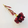 Elegant gold-stemmed red carnation ornament with metallic finish for gifting - Carnation Red