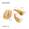 Orecchini a goccia in acciaio placcato oro 18K lucido variante spessa 3cm - Stile a Goccia Lucido Grosso Dorato (JDE2403009)
