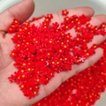Red 3D resin cherry blossom nail charms with yellow pistils for DIY manicure - Red