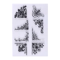 Set of 8 vintage floral corner designs transparent silicone stamps for DIY scrapbooking - No.19-Retro Border Patterns