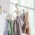 Beige 12-clip plastic laundry hanger with windproof hook drying colorful lace underwear - 12 Clips Nordic Khaki