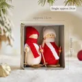 Set di 2 statuette di pupazzo di neve sciatore in maglia per decorazioni natalizie - Bambola da Sci Set Rosso e Bianco Stile B
