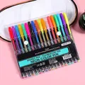 Set van 18 levendige glittergelpennen met 1,0 mm tips in een doorzichtig etui - Glitterpen / 18 stuks/set