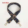 Detail of leopard print bag strap in dark blue with golden metal swivel hooks - Gunmetal Hook / Dark Blue
