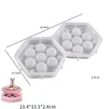 Macro view of double hexagonal silicone mold for epoxy resin jewelry storage box with dimensions - Hexagon Dice Box Mold