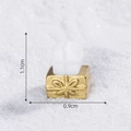 Miniature white and gold Christmas gift box ornament, tiny holiday landscape decor piece - 21# White Gift Box