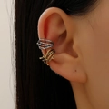 Gothic ear cuff featuring a twig design in polished gold and silver finish - Gold Silver Mix (17)