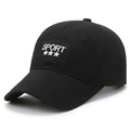 Casquette de baseball camouflage noir avec broderie Sport blanche et motif d'étoiles - Réglable / Noir