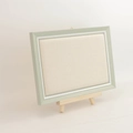 Light green wooden earring display frame with beige fabric lining on a mini wood easel - 23*32cm/With Stand/With Hook / Light Blue With Linen