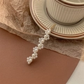 Detail of vintage gold pearl hair clip on retro background with elegant coffee cup - S-Shape Pearl-Gold Bobby Pin