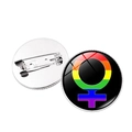 Spilla in metallo con cupola di vetro simbolo Venere arcobaleno e chiusura a spillo LGBTQ+ - Simbolo di Genere Intrecciato Arcobaleno (款式3)