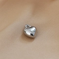 Colgante de corazón en metal plateado pulido con anilla para creación de joyas DIY - 18# Corazón Blanco K 18