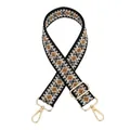 Close-up of adjustable strap featuring black and white diamond pattern with gold metal clasps - A-9 Black Light Brown Diamond