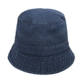 Retro tiefblauer Fischerhut aus gewaschenem Denim mit Ziernähten für Damen und Herren - 58cm / Dunkelblau