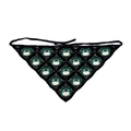 Handmade black crochet headscarf featuring cute green frog patterns for a Y2K girl look - Black Cartoon Frog