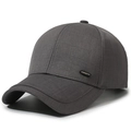Classic dark grey men's baseball cap in twill cotton with side metal fashion plate - Light Gray