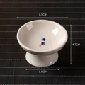 Ash glaze ceramic fruit plate with blue calligraphy and high footed base design - Plant Ash Tray-Qinghuan
