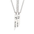 Collana di coppia in acciaio inossidabile lucido con incisione My Love per innamorati - Stile Inciso Love Bacio (Coppia)