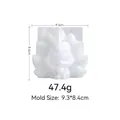 Stampo in silicone volpe a nove code 3D per resina e candele fai-da-te, 9,3x8,4cm - Volpe a Nove Code / Bianco