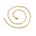 Gold plated hammered oval link chain necklace with lobster clasp in spiral layout - Steel Color Necklace 500mm*4mm (KN118514-Z)