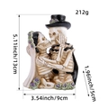 Skeleton bride and groom resin ornament measuring 13cm height and 212g weight - Couple Style