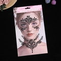 Exotic black gem face and neck stickers for music festivals and masquerade parties - Mysterious Dark Gem Style (Black 1)