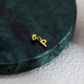 Elegant gold letter P pendant on green marble base with metallic spherical clasp - Letter Pendant (P) / Gold