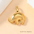 Polished golden stainless steel elephant pendant charm DIY accessory 20x17mm size - Elephant Charm / Gold