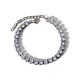 Dettaglio del bracciale tennis argento con chiusura a moschettone e zirconi da 5 mm - Bracciale Tennis in Zirconia Argento (YYB023113-P) / Argento